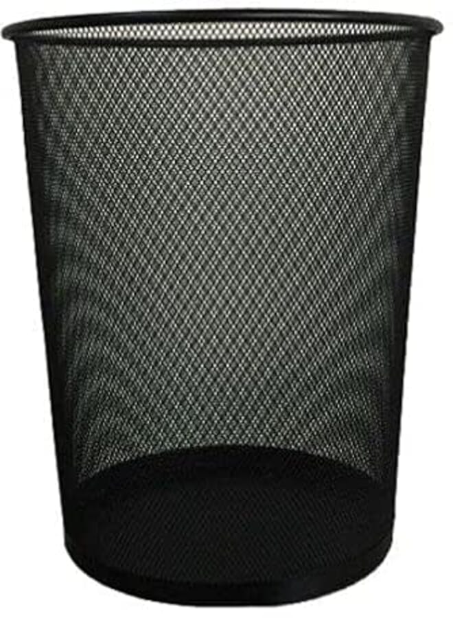Partner Metal Mesh Waste Bin Round Large Black18713_ with two years guarantee of satisfaction and quality